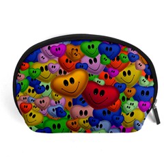 Heart Love Smile Smilie Accessory Pouches (large)  by Nexatart