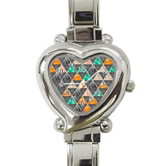 Abstract Geometric Triangle Shape Heart Italian Charm Watch by Nexatart