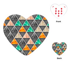 Abstract Geometric Triangle Shape Playing Cards (heart)  by Nexatart