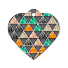 Abstract Geometric Triangle Shape Dog Tag Heart (one Side) by Nexatart