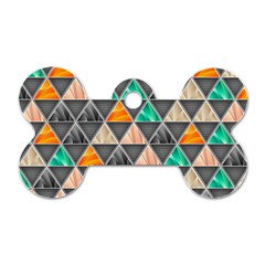 Abstract Geometric Triangle Shape Dog Tag Bone (two Sides) by Nexatart