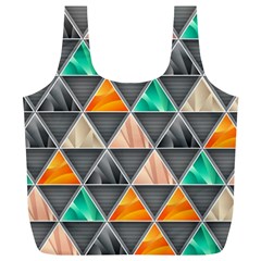 Abstract Geometric Triangle Shape Full Print Recycle Bags (l)  by Nexatart