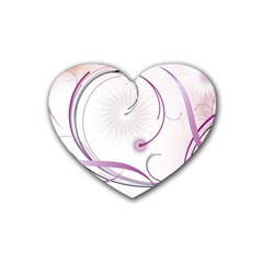 Abstract Background Flowers Heart Coaster (4 Pack)  by Nexatart