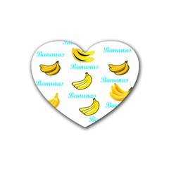 Bananas Rubber Coaster (heart)  by cypryanus