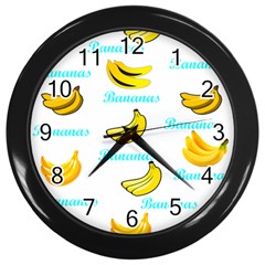 Bananas Wall Clocks (black) by cypryanus