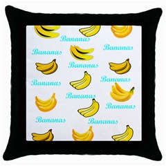 Bananas Throw Pillow Case (black)