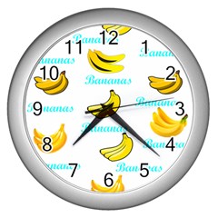 Bananas Wall Clocks (silver)  by cypryanus