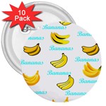 Bananas 3  Buttons (10 pack)  Front