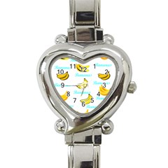 Bananas Heart Italian Charm Watch by cypryanus