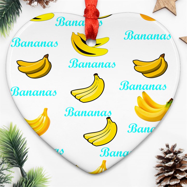 Bananas Heart Ornament (Two Sides)