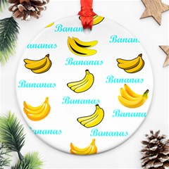 Bananas Round Ornament (two Sides) by cypryanus