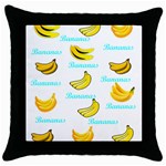 Bananas Throw Pillow Case (Black) Front