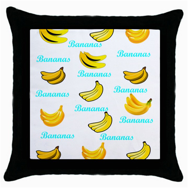 Bananas Throw Pillow Case (Black)