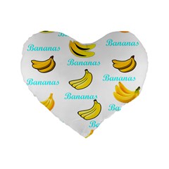 Bananas Standard 16  Premium Flano Heart Shape Cushions