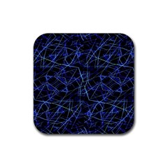 Galaxy Linear Pattern Rubber Coaster (square)  by dflcprints