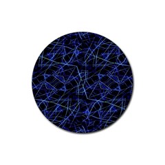 Galaxy Linear Pattern Rubber Round Coaster (4 Pack)  by dflcprints