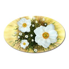 Summer Anemone Sylvestris Oval Magnet by Nexatart