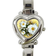 Summer Anemone Sylvestris Heart Italian Charm Watch by Nexatart