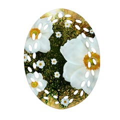 Summer Anemone Sylvestris Oval Filigree Ornament (two Sides) by Nexatart