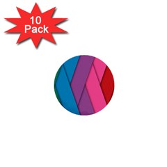 Abstract Background Colorful Strips 1  Mini Buttons (10 Pack) 