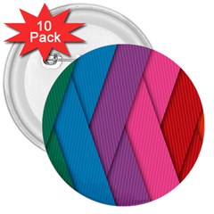 Abstract Background Colorful Strips 3  Buttons (10 Pack)  by Nexatart