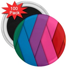 Abstract Background Colorful Strips 3  Magnets (100 Pack) by Nexatart