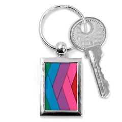 Abstract Background Colorful Strips Key Chains (rectangle)  by Nexatart