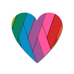 Abstract Background Colorful Strips Heart Magnet by Nexatart