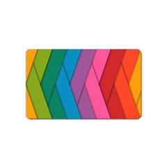 Abstract Background Colorful Strips Magnet (name Card) by Nexatart