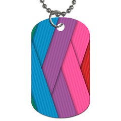 Abstract Background Colorful Strips Dog Tag (two Sides) by Nexatart