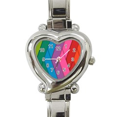 Abstract Background Colorful Strips Heart Italian Charm Watch by Nexatart