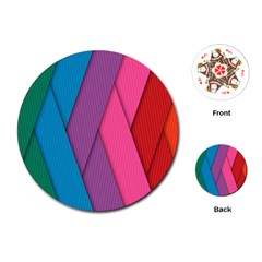 Abstract Background Colorful Strips Playing Cards (round)  by Nexatart