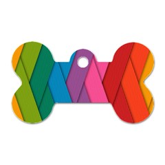 Abstract Background Colorful Strips Dog Tag Bone (two Sides) by Nexatart