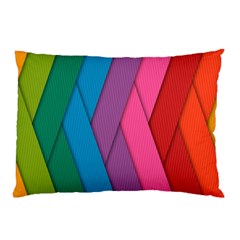 Abstract Background Colorful Strips Pillow Case by Nexatart