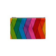 Abstract Background Colorful Strips Cosmetic Bag (small)  by Nexatart