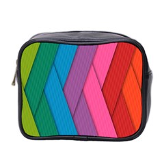 Abstract Background Colorful Strips Mini Toiletries Bag 2-side by Nexatart