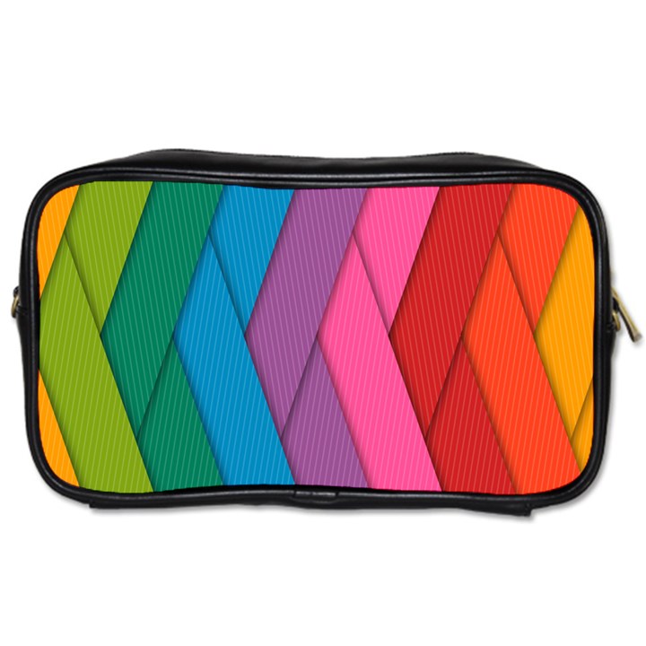 Abstract Background Colorful Strips Toiletries Bags 2-Side