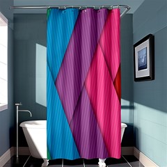 Abstract Background Colorful Strips Shower Curtain 36  X 72  (stall)  by Nexatart