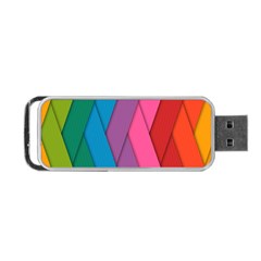 Abstract Background Colorful Strips Portable Usb Flash (one Side) by Nexatart