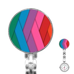 Abstract Background Colorful Strips Stainless Steel Nurses Watch by Nexatart