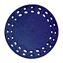 Fractal Rendering Background Blue Ornament (round Filigree)