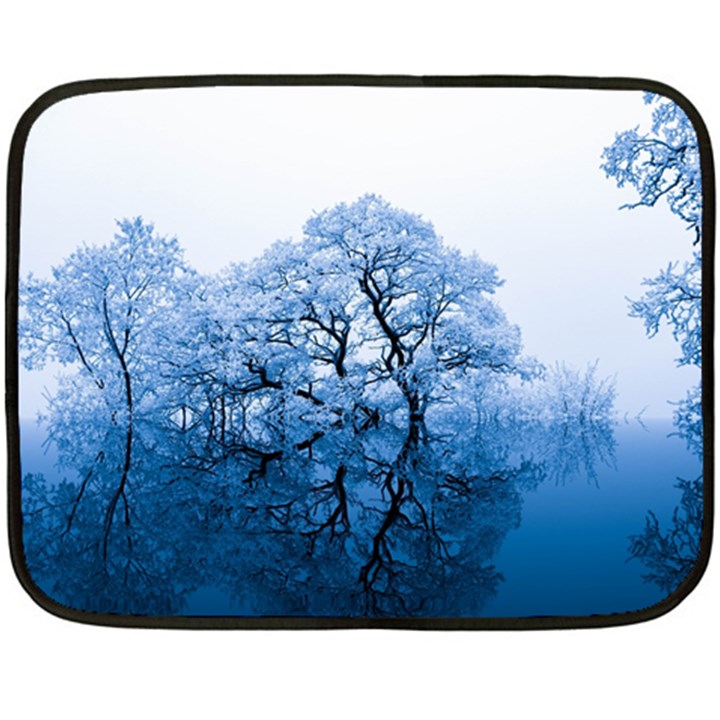 Nature Inspiration Trees Blue Double Sided Fleece Blanket (Mini) 