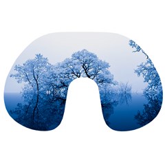 Nature Inspiration Trees Blue Travel Neck Pillows by Nexatart