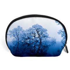 Nature Inspiration Trees Blue Accessory Pouches (large)  by Nexatart