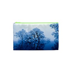 Nature Inspiration Trees Blue Cosmetic Bag (xs) by Nexatart