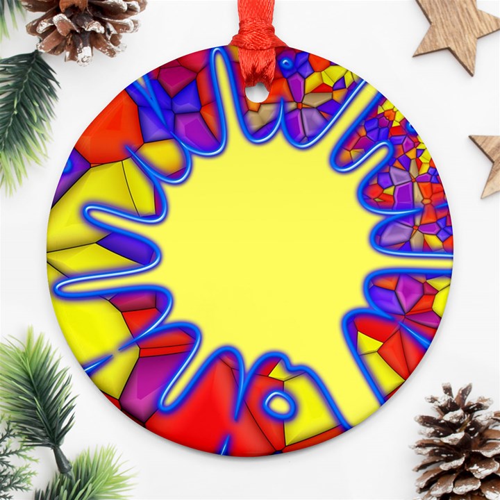 Embroidery Dab Color Spray Ornament (Round)