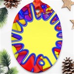 Embroidery Dab Color Spray Ornament (Oval) Front