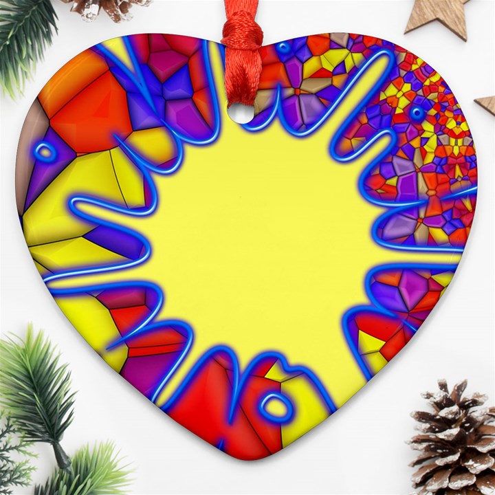 Embroidery Dab Color Spray Ornament (Heart)