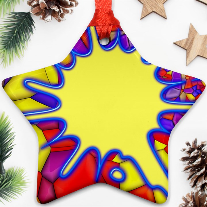 Embroidery Dab Color Spray Ornament (Star)