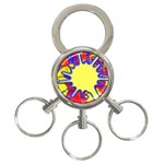 Embroidery Dab Color Spray 3-Ring Key Chains Front